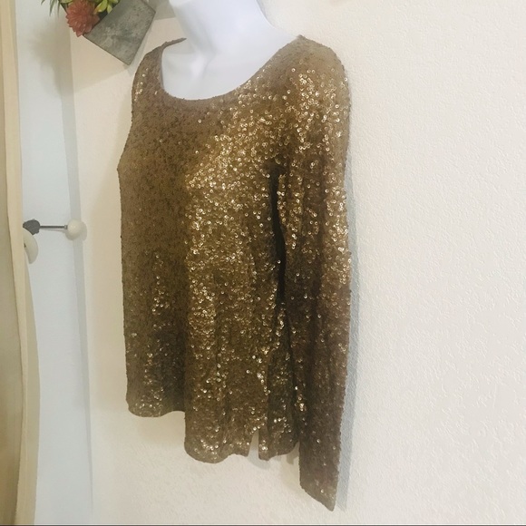 J. Crew copper sequin long sleeve top Sz XS - Picture 6 of 11